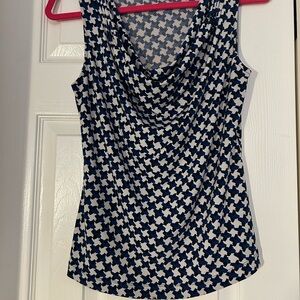 Calvin Klein Navy and White Patterned Tank Top